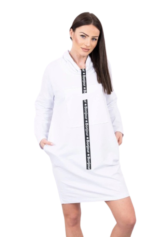 Rochie albă cu cravată - 1