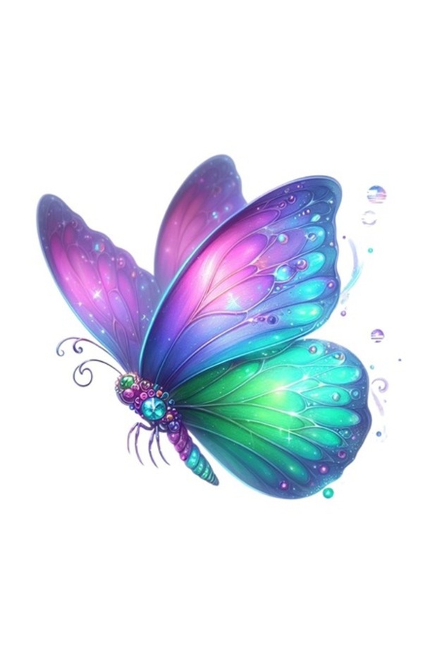 Autocolant decorativ, fluture, multicolor