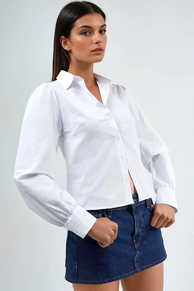 Busem Buttoned Plain Poplin Shirt - 2