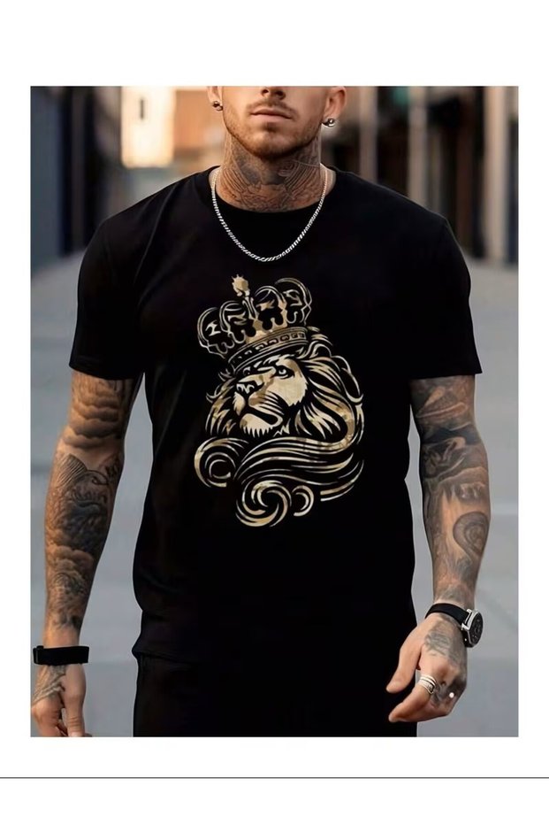 Lion Printed Cotton T-shirt