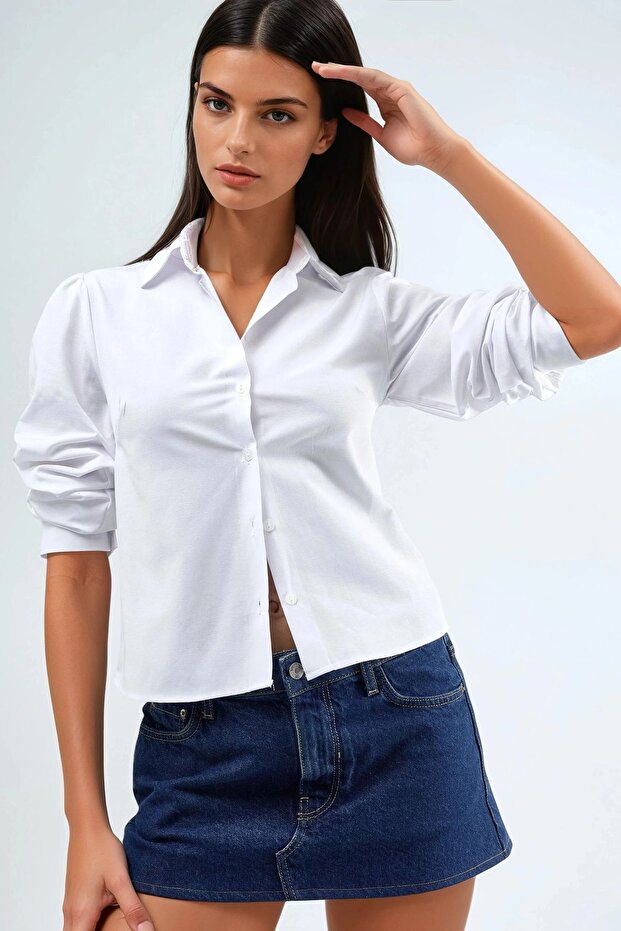 Busem Buttoned Plain Poplin Shirt - 1