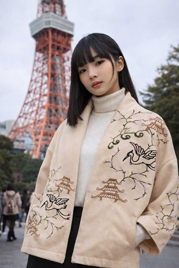 Japanese Motif Embroidered Jacket