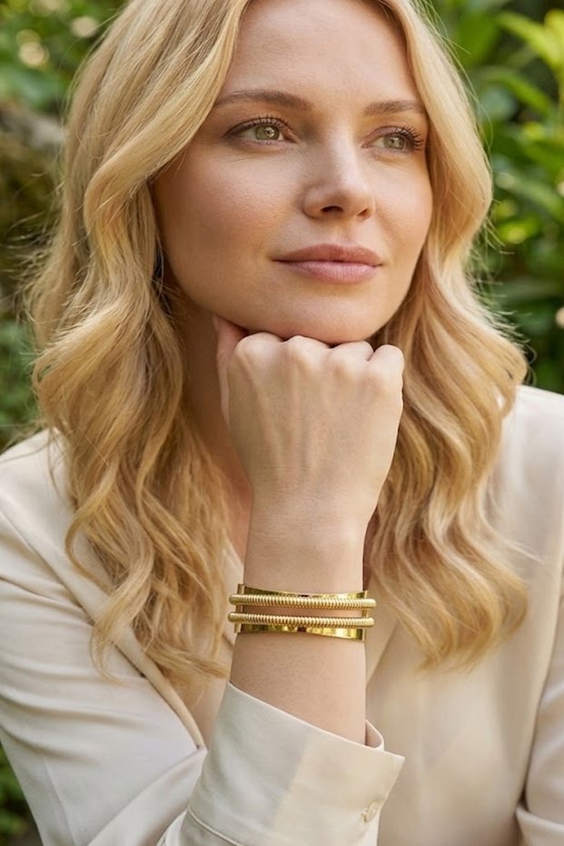 Gold Color Steel Handcuff Bracelet