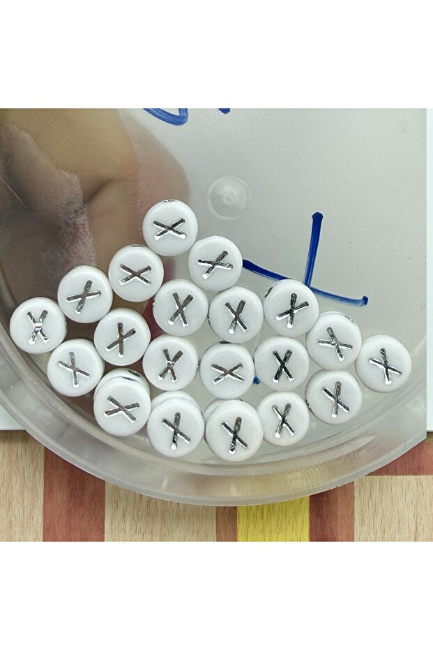 Silver Gilded X Letter Beads (50 Pieces)