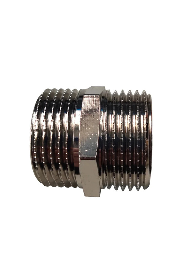 Brass nipple, external thread, 1' connection, chrome plated