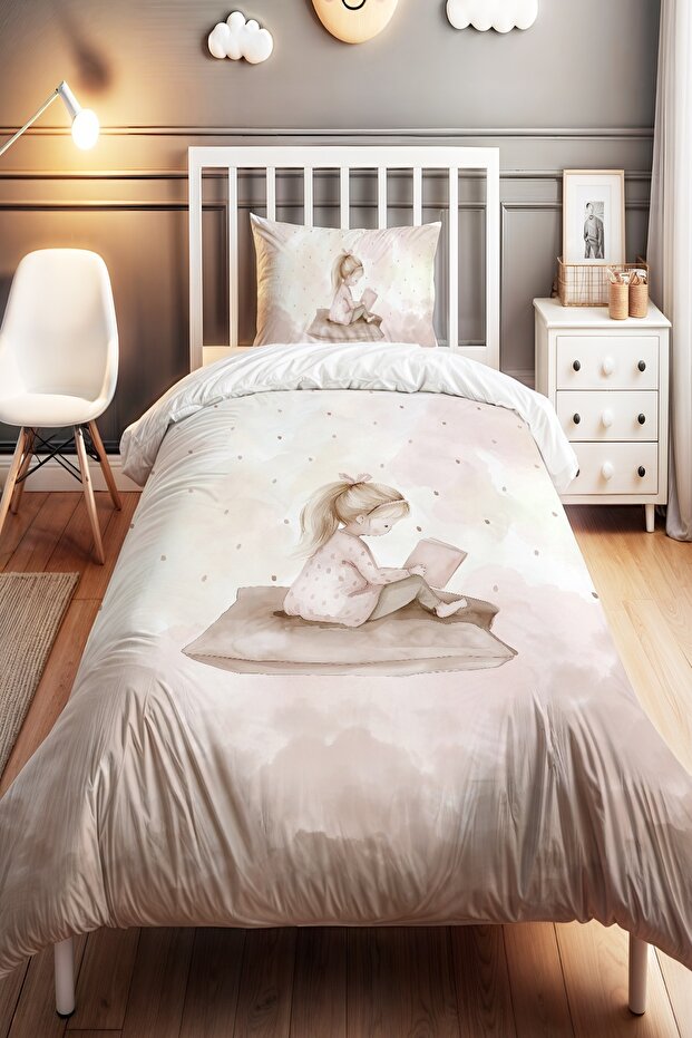 Dream Clock Patterned Single Baby Kids Bedding Set
