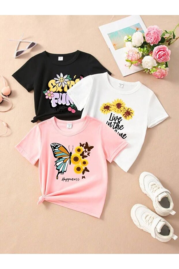 3-Pack of Printed Cotton Kids T-Shirts