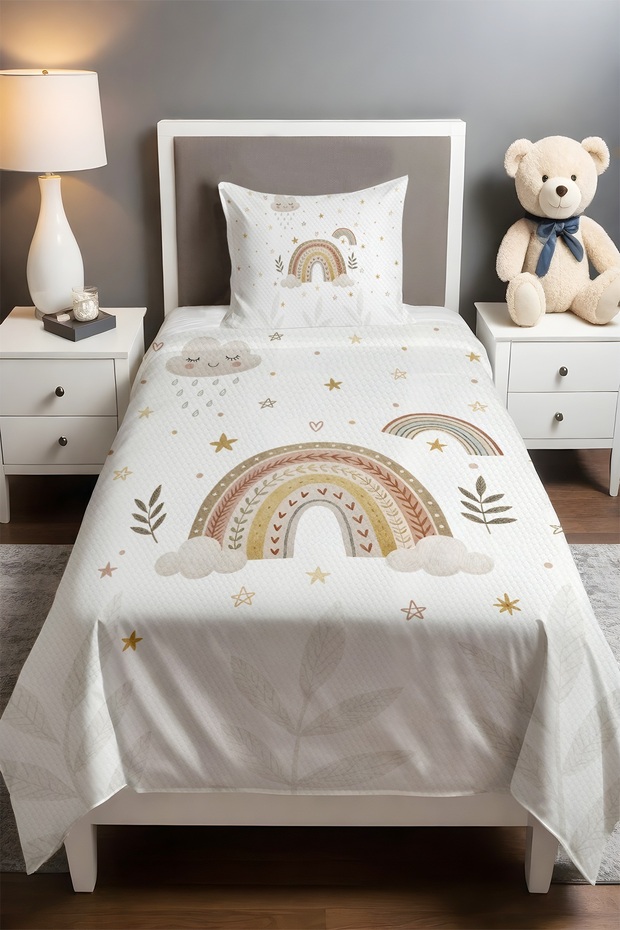 Boho Dreams Rainbow Patterned Single Baby Kids Piqué Set