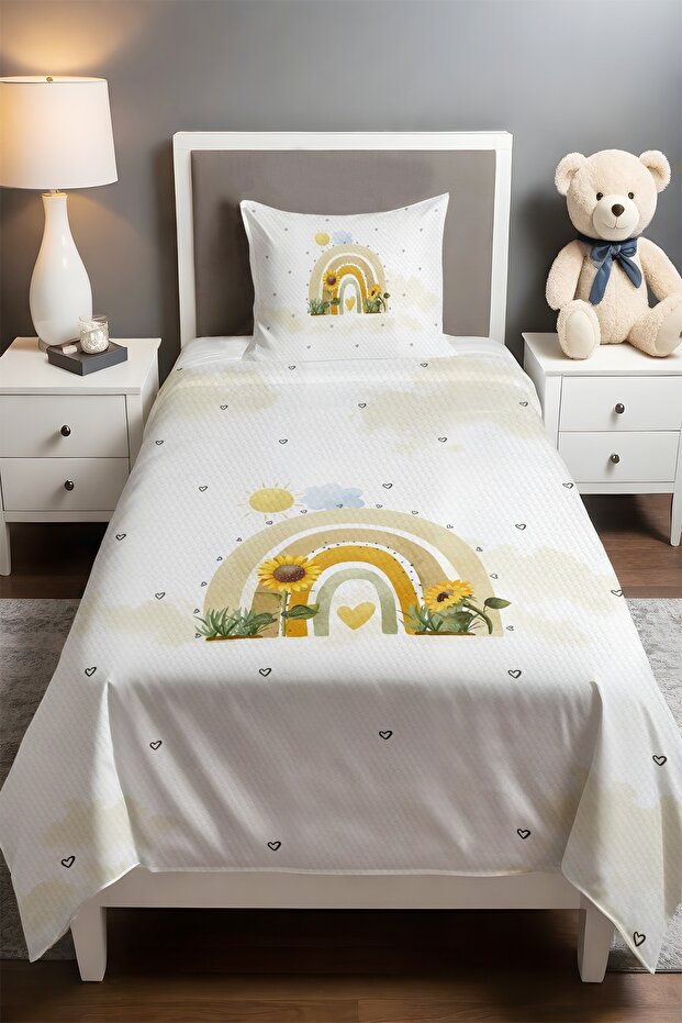 Bohemian Sunflower Patterned Single Baby Kids Piqué Set