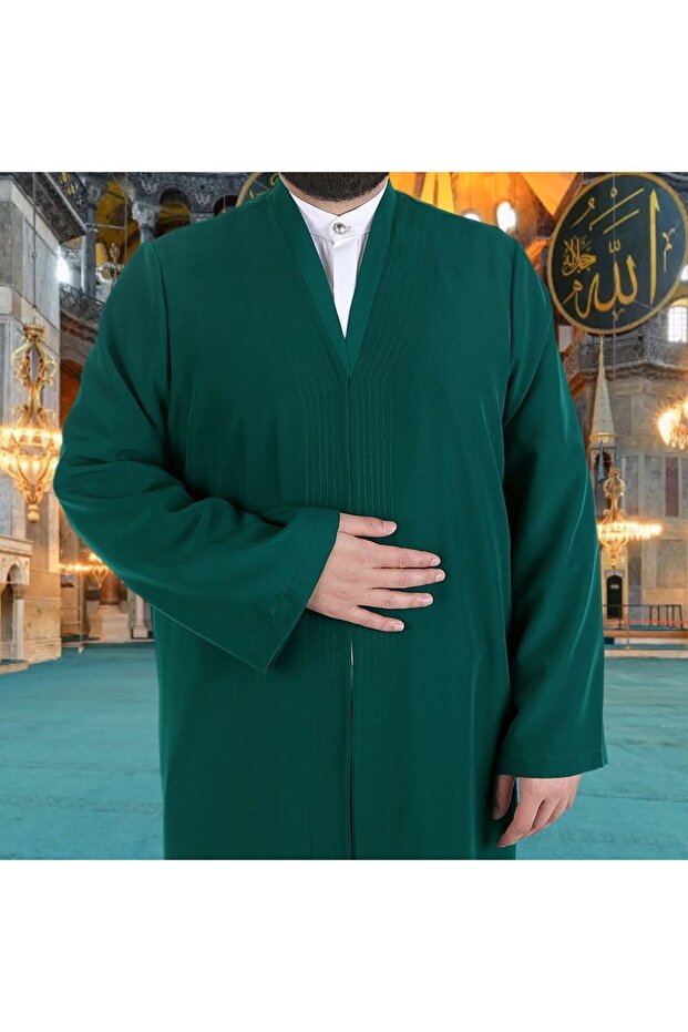ثوب صلاة بوهارا الأخضر ذو ياقة