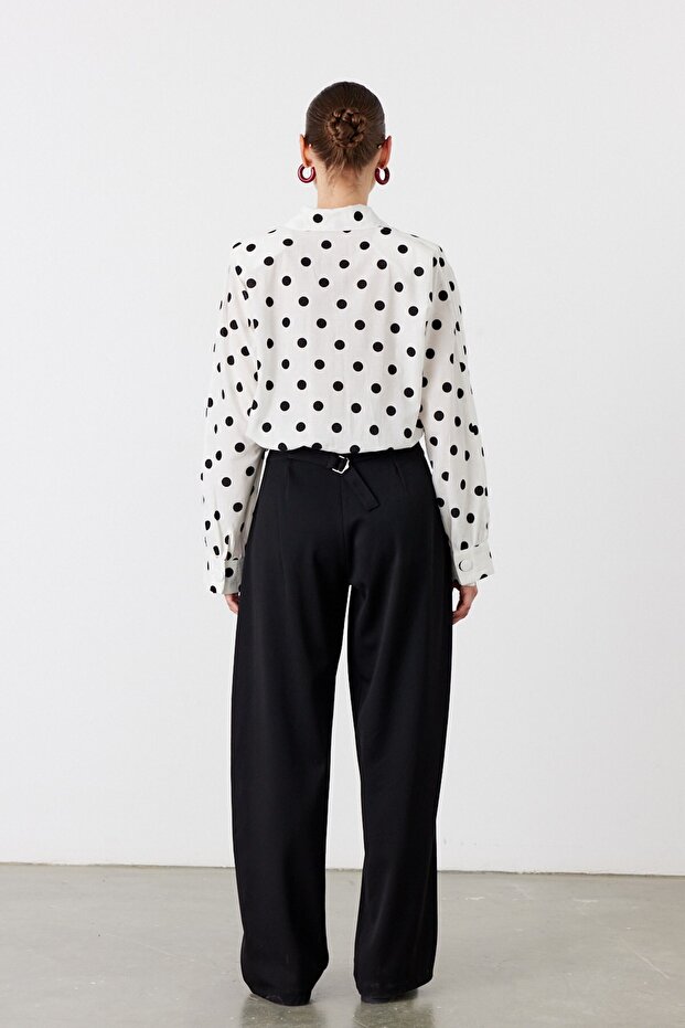 Dot Puantiyeli Gömlek Beyaz - 5