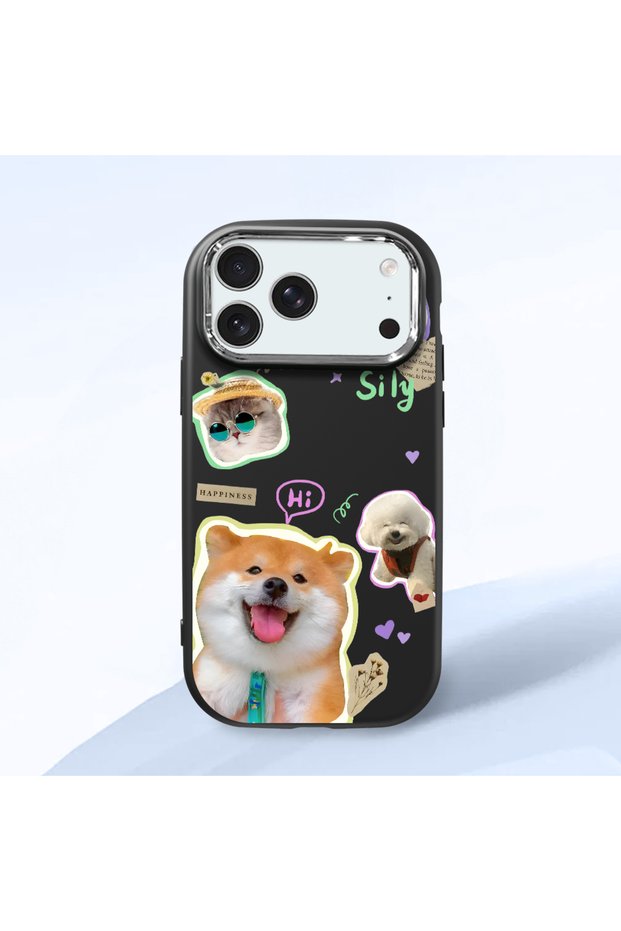 حافظة سيليكون سوداء متوافقة مع هاتف iPhone 17 Pro Max مع حماية للكاميرا ماصّ للصدمات درجة منقوش
