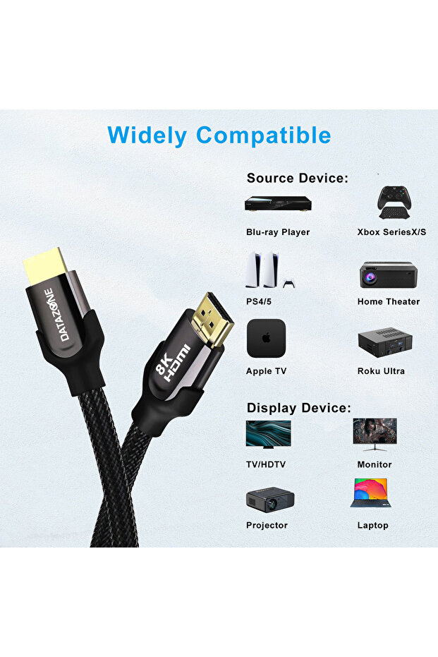 كابل HDMI فائق السرعة بدقة 8K بطول 3 أمتار رقم الموديل DZ0003