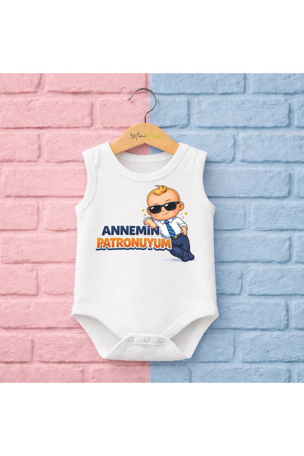 My Mom's Boss Is Written on Me P Cotton Baby Bodysuit