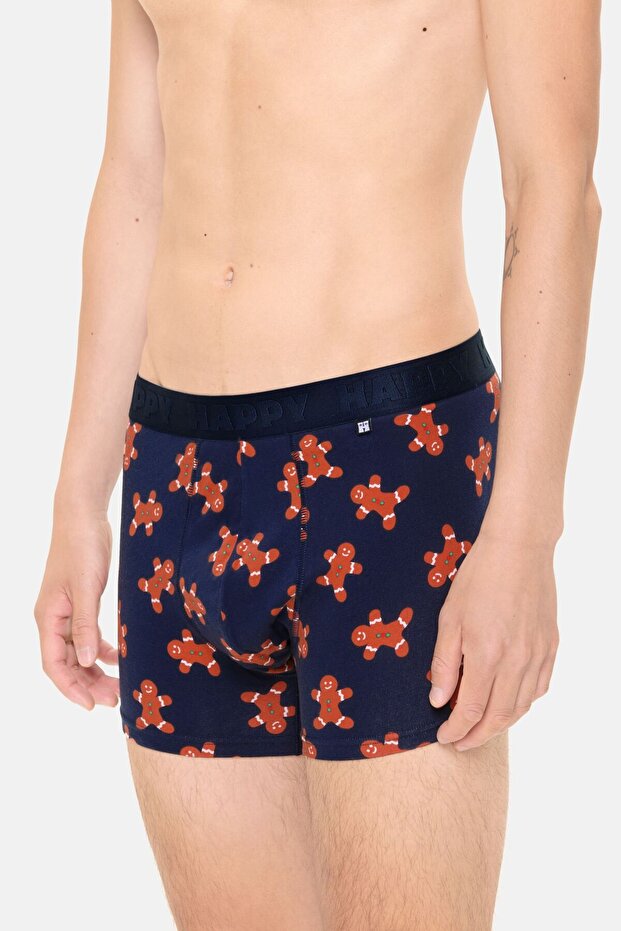 - Men's Navy Blue Cookie Patterned Boxer - 3