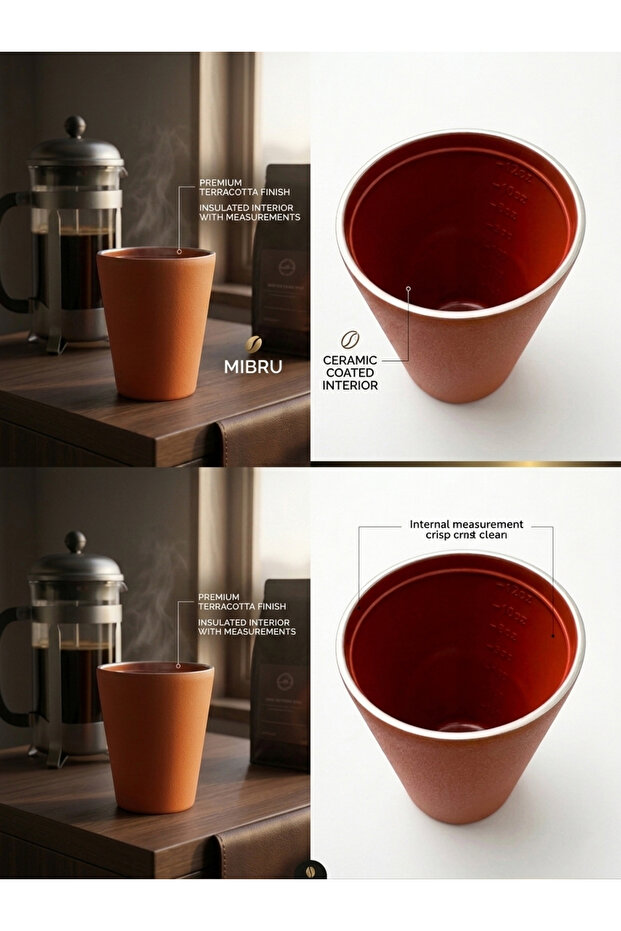 12OZ COFFEE CEREAMIC INTERIOR CUP - 2