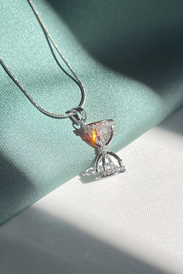 Steel Hourglass Necklace