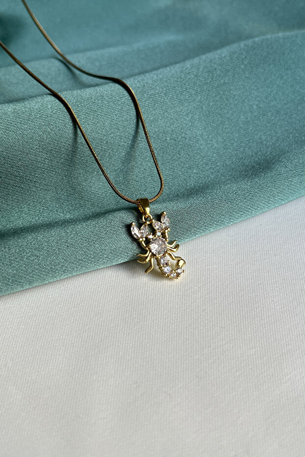 Zircon Stone Steel a Crepe Necklace