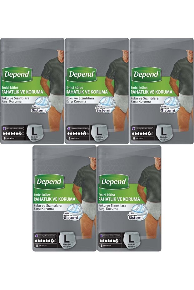 Absorbent Panties Pants Adult Diapers L - Large - Large Men's 40 Pieces (5Pk*8)