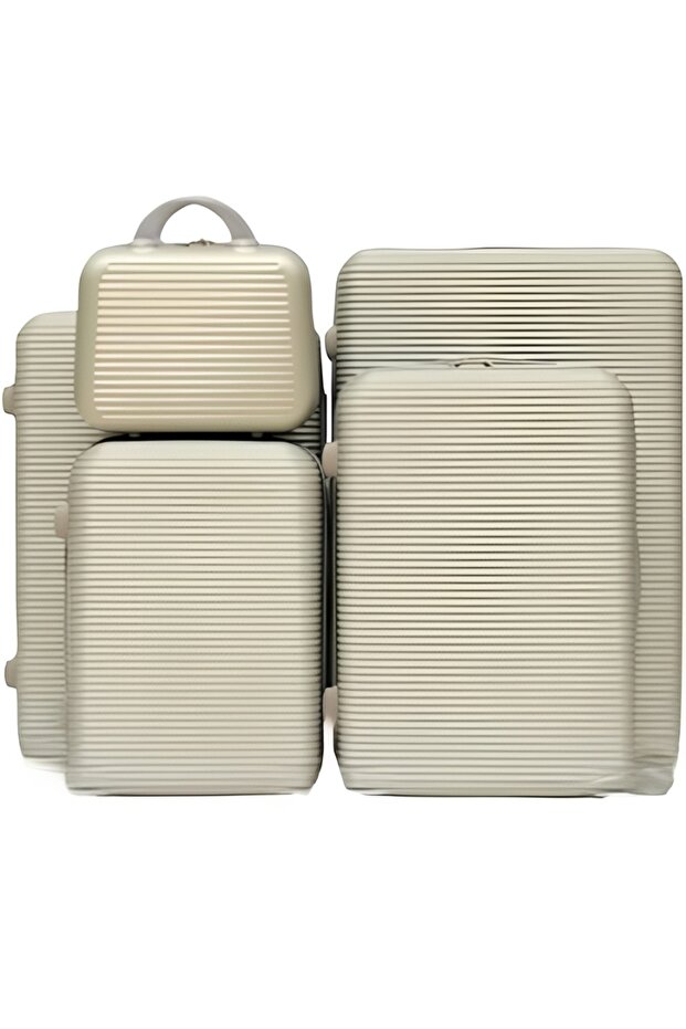 5-Piece Luxury Hard Shell Luggage Set - 360° Silent Spinner Wheels & Secure Lock (Premium Silver)