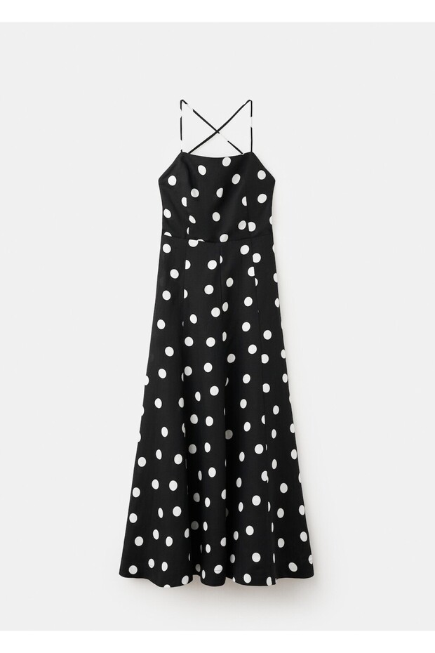 Lyocell puantiyeli elbise - 3