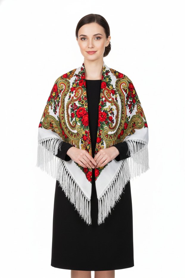 - Heritage Shawl – Ivory Floral