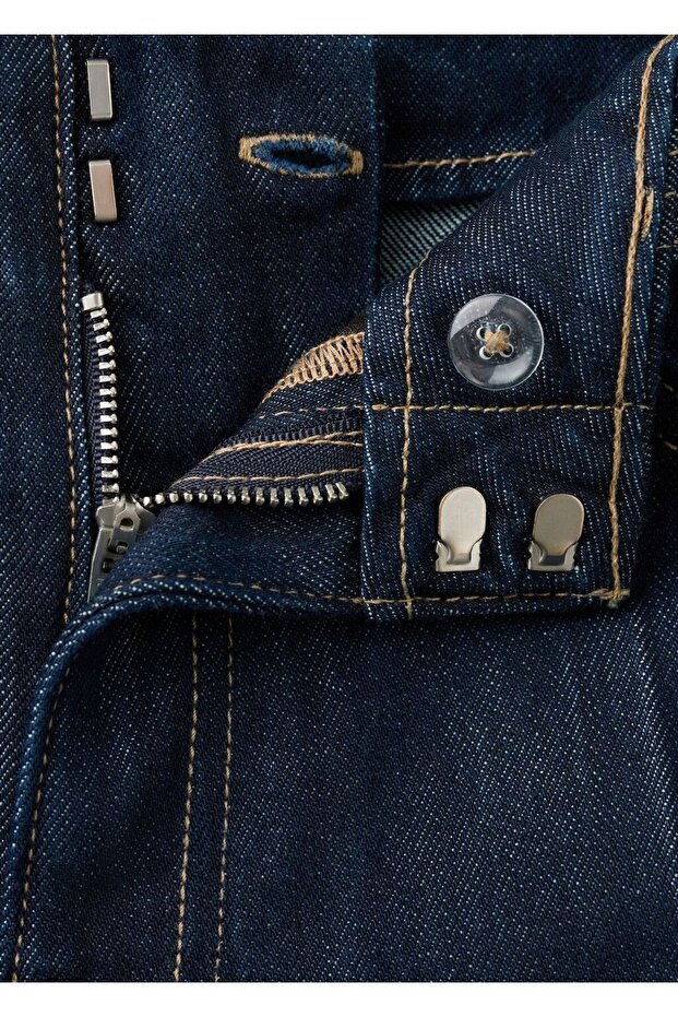 Orta bel denim bermuda jort - 7