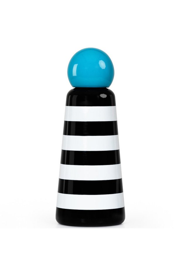 Skittle Water Bottle 500ml Stripes Sky Blue – Insulated Hot & Cold Thermos Bottle