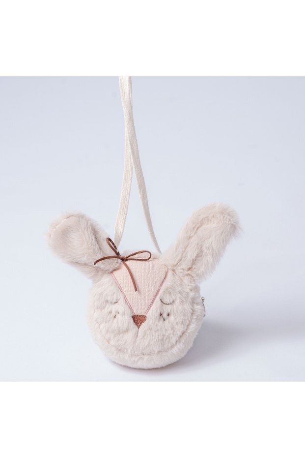 Plush Rabbit with Hanger Welsoft Fleece Bag - Beige (Gift Boxed)
