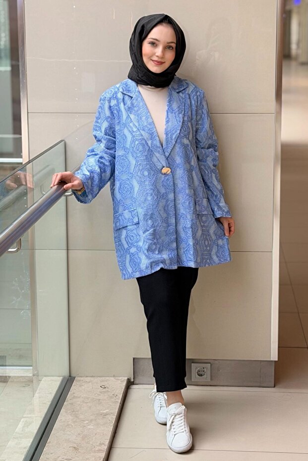 Desenli File Ceket - 3