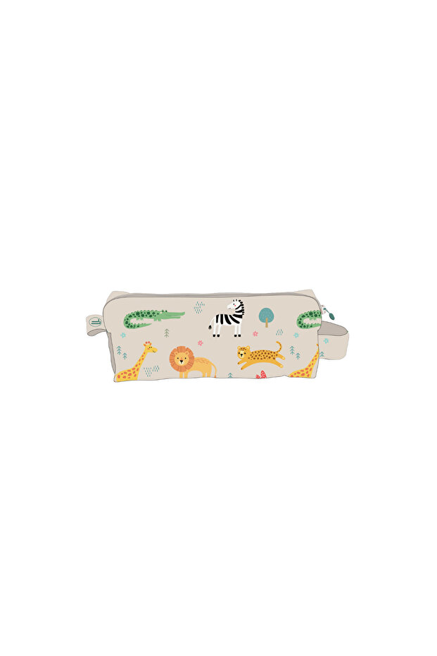 Little Lund Safari Pencil Case – Kids Water-Resistant School Pen Pouch