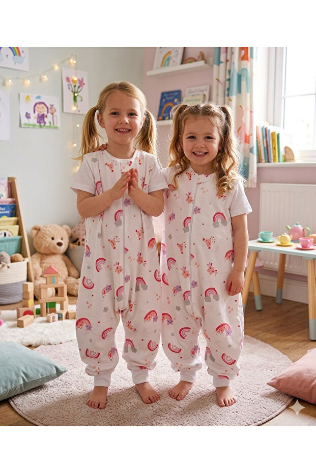 Kolsuz Summer Muslin Sleeping Bag, 0.5 Tog Single-Layer Children's Sleeping Bag 100% Cotton
