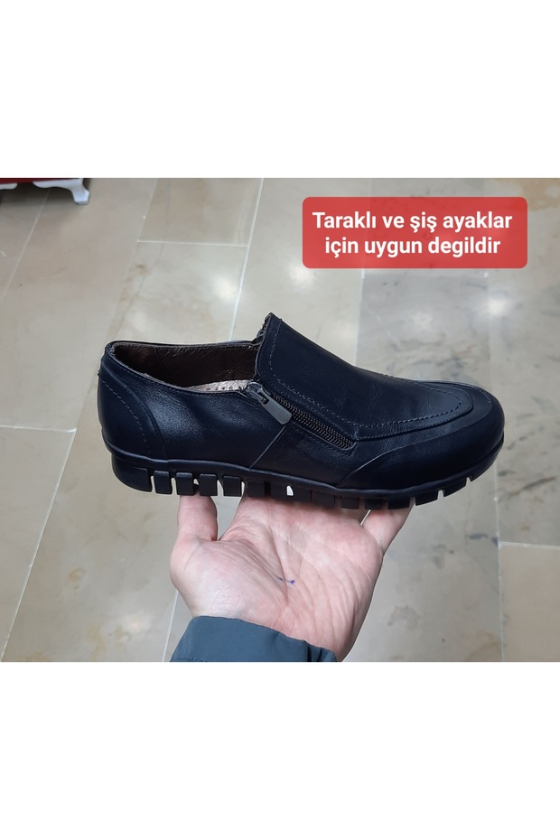 Women's Inside-Outside H Genuine Leather O Orthopedic Double Zipper m Transitional Mother Shoes