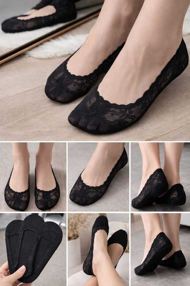 Women's Silicone Lined Li Ballet Flats Socks 3-Piece Set