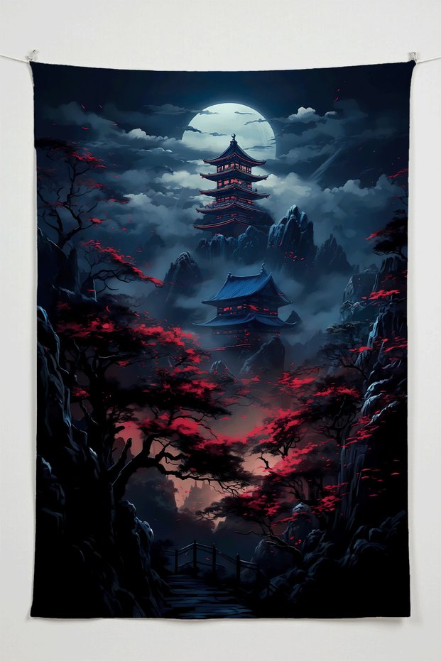 Dark Town Wall Covering – Large Size Tapestry Wall Rug Sq, Game Anime Movie Room Decor