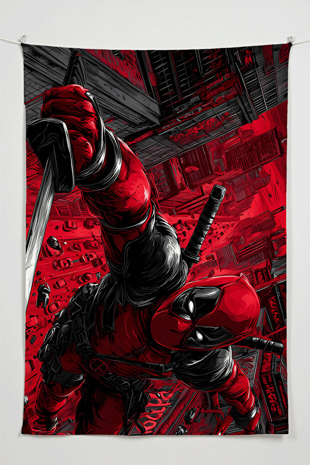 Deadpool Wall Covering – Large Size Tapestry Wall Rug Sq, Game Anime Movie Room Decor
