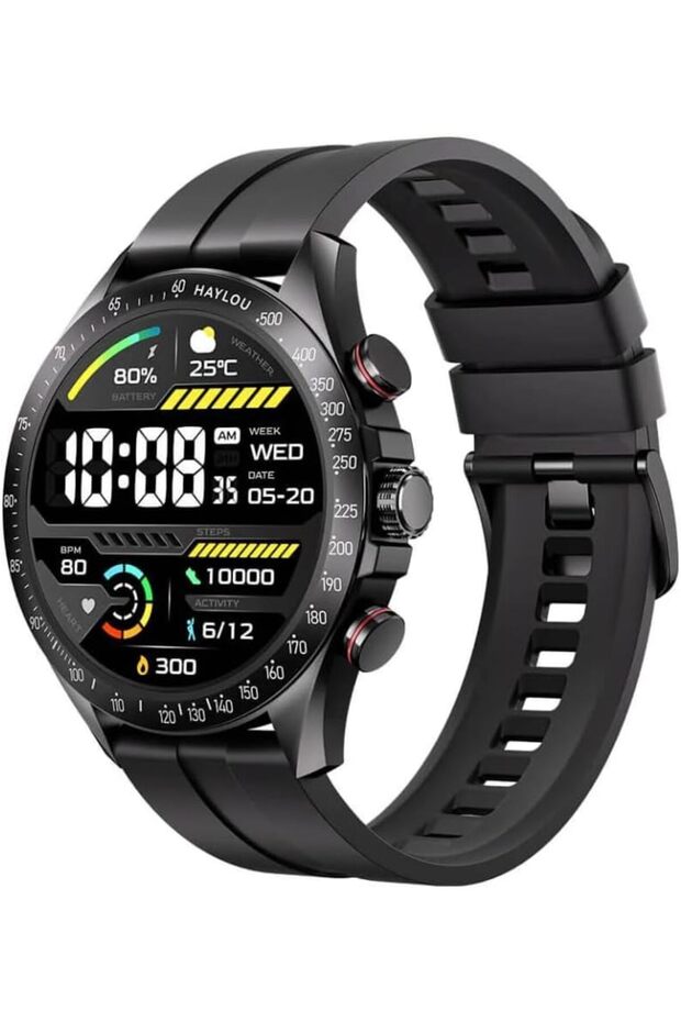 Solar Pro 1.43 Inch AMOLED BT Calling Smart Watch - Black