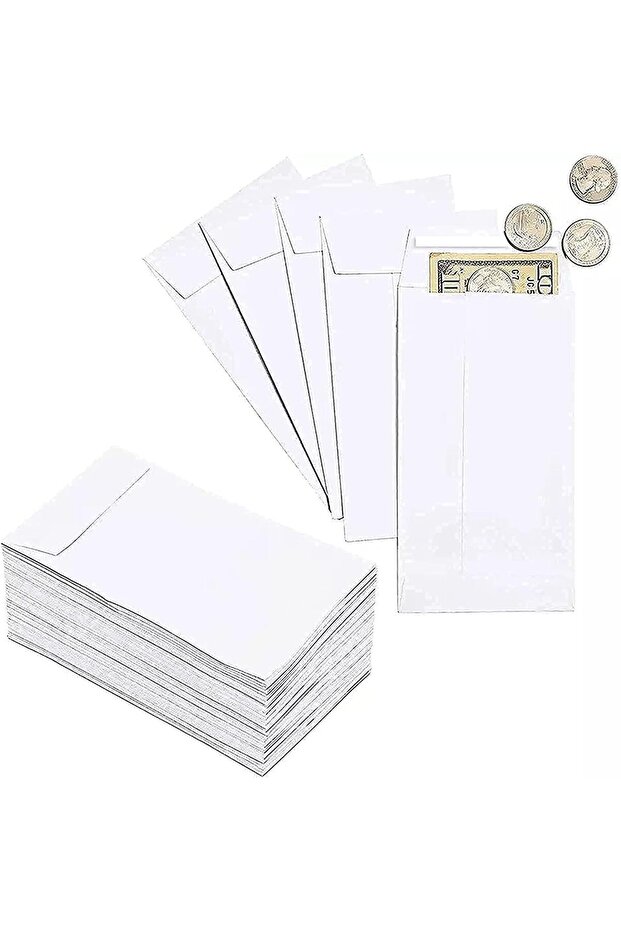 Self-Sealing Mailing Envelopes (160 x 114 mm) 100 pcs, 80 GSM for Notes, Office & Wages - White