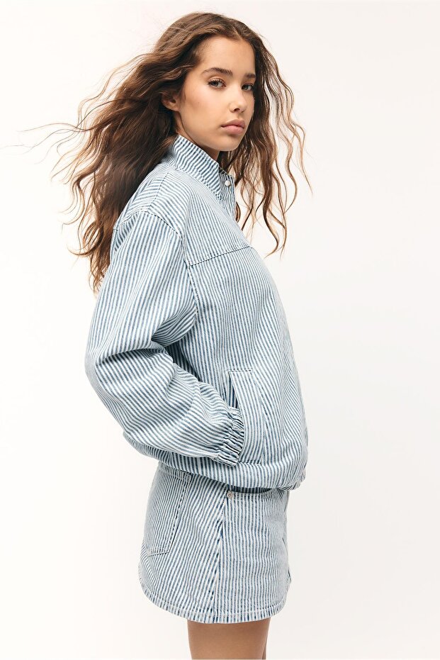 Striped denim jacket - 6