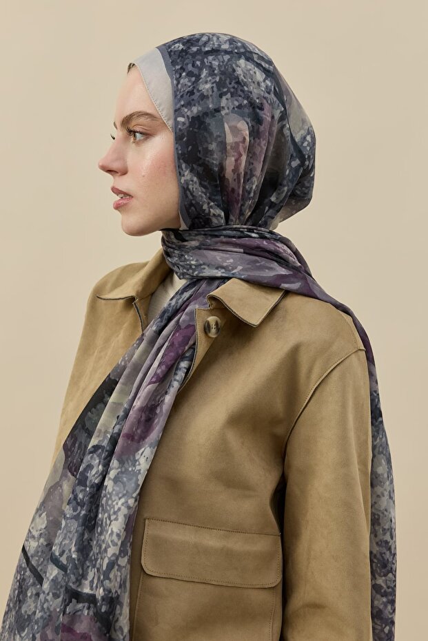 Fleur Pattern Liva Modal Shawl - 2
