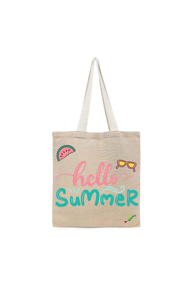 Tote Bag - Hello Summer 2 Printed Stylish Carry-All Cotton Tote Set of 01