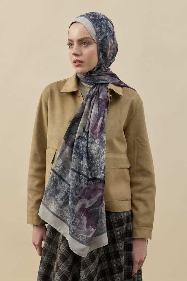 Fleur Pattern Liva Modal Shawl - 1