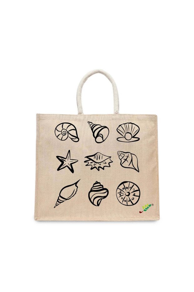 Tote Bag - Ocean Gems Printed Stylish Carry-All Cotton Tote Set of 01