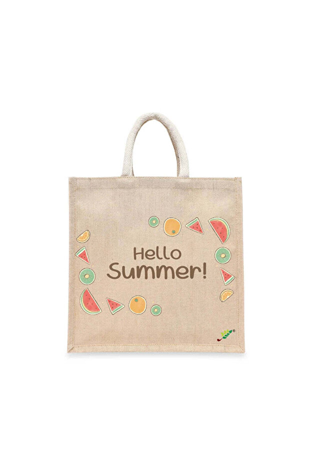 Tote Bag - Hello Summer Printed Stylish Carry-All Cotton Tote Set of 01