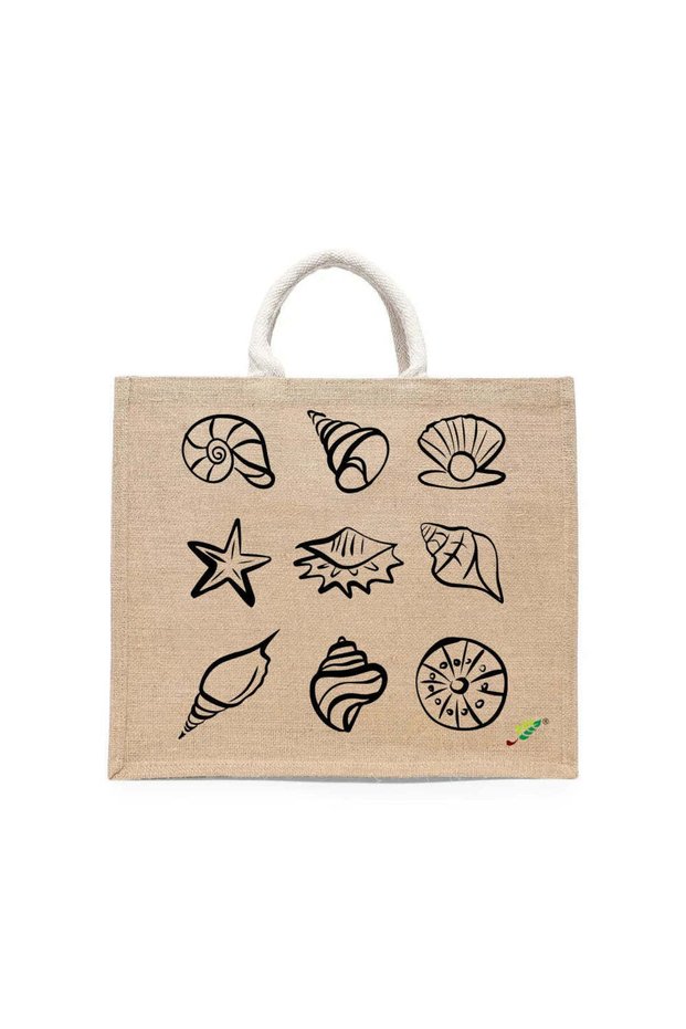 Tote Bag - Ocean Gems Printed Stylish Carry-All Cotton Tote Set of 01