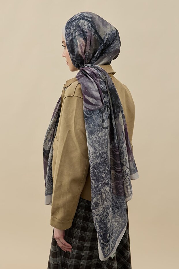 Fleur Pattern Liva Modal Shawl - 3