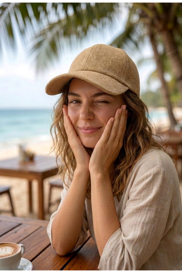 Women's Baseball Hat Paper Straw-Textured Adjustable Minimal Casual Women's Hat