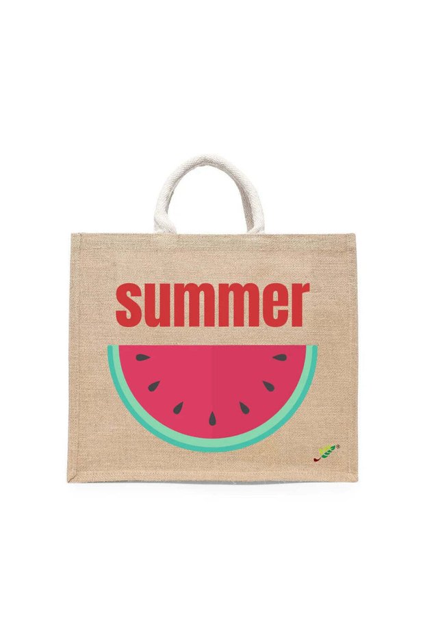 Tote Bag - Summer Watermelon Printed Stylish Carry-All Cotton Tote Set of 01