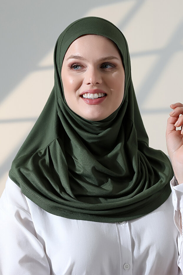 One-Piece Practical Prayer Hijab, Ready-To-Wear Hijab Shawl - Green