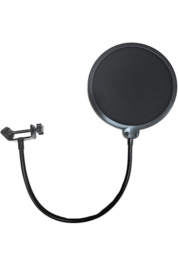 Double Layer Microphone Pop Filter Windscreen With Flexible Gooseneck Support - 1